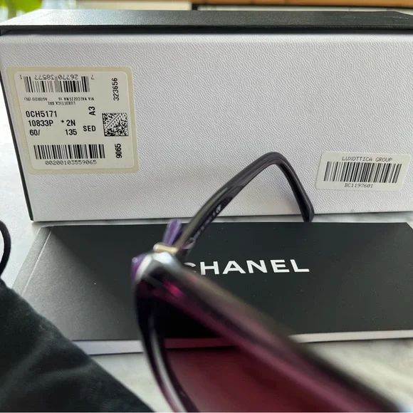 Chanel Acetate CC Bow Sunglasses 5171 Purple - Picture 10 of 10